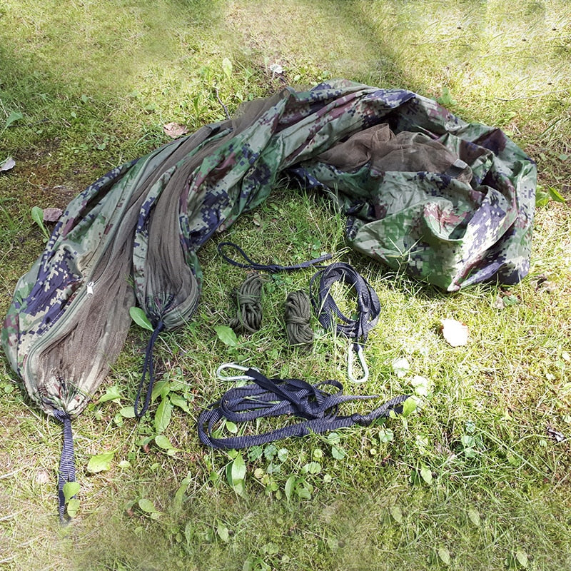 1 2 Person Outdoor Mosquito Net Parachute Hammock Camping Hanging Sleeping Bed Swing Portable  Double  Chair Hamac Army Green