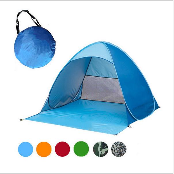 HUI LINGYANG Beach Tent Ultralight Folding  Pop Up Automatic Open  Family Tourist Fish Camping Anti-UV Fully Sun Shade