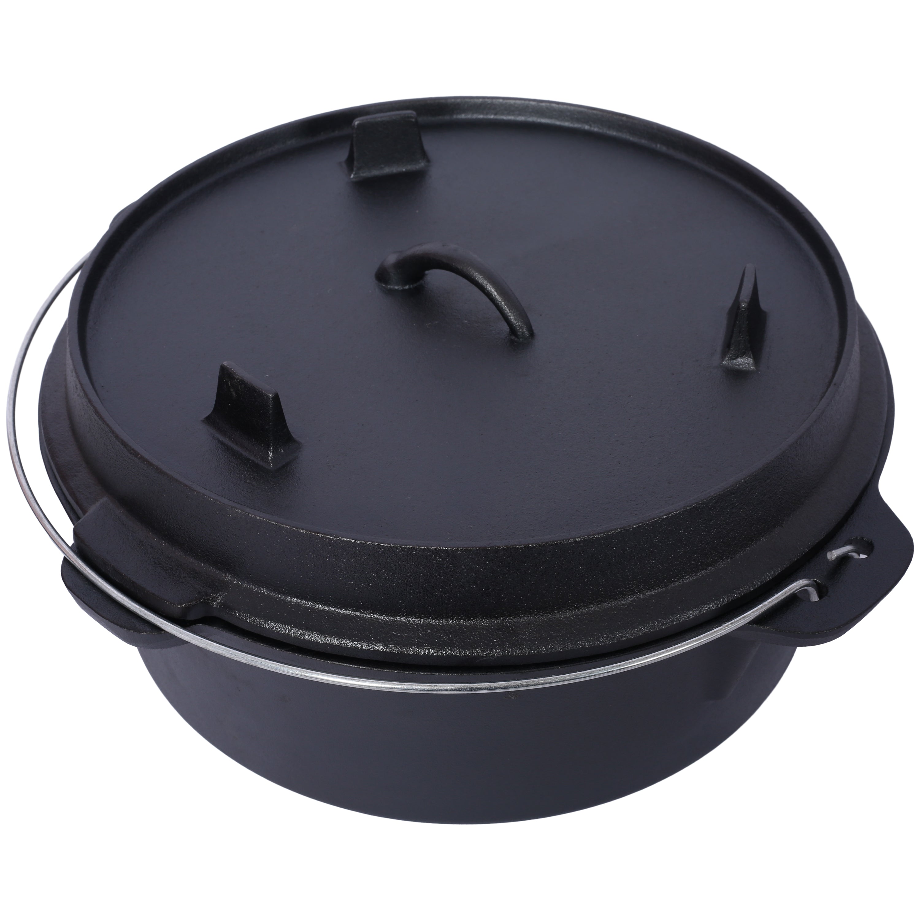Cast iron Dutch oven with lid, outdoor camping deep pot, used for camping, cooking, barbecue and leg rest,  12 Quart