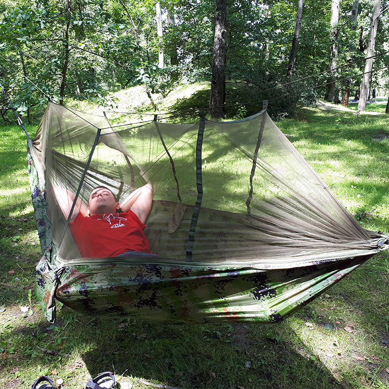 1 2 Person Outdoor Mosquito Net Parachute Hammock Camping Hanging Sleeping Bed Swing Portable  Double  Chair Hamac Army Green